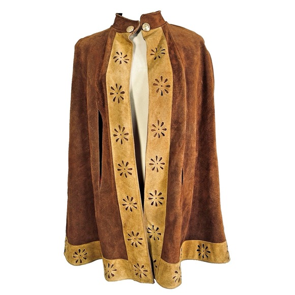 The Unbranded Brand Jackets & Blazers - RARE Vintage 60s 70s Suede Leather Cape Jacket OOAK One Size